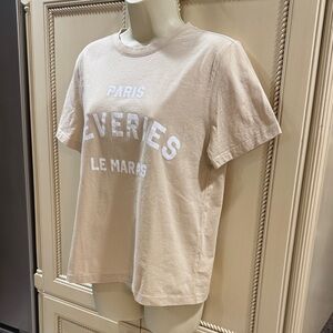 H&M Beige Paris Graphic Tee Size Medium